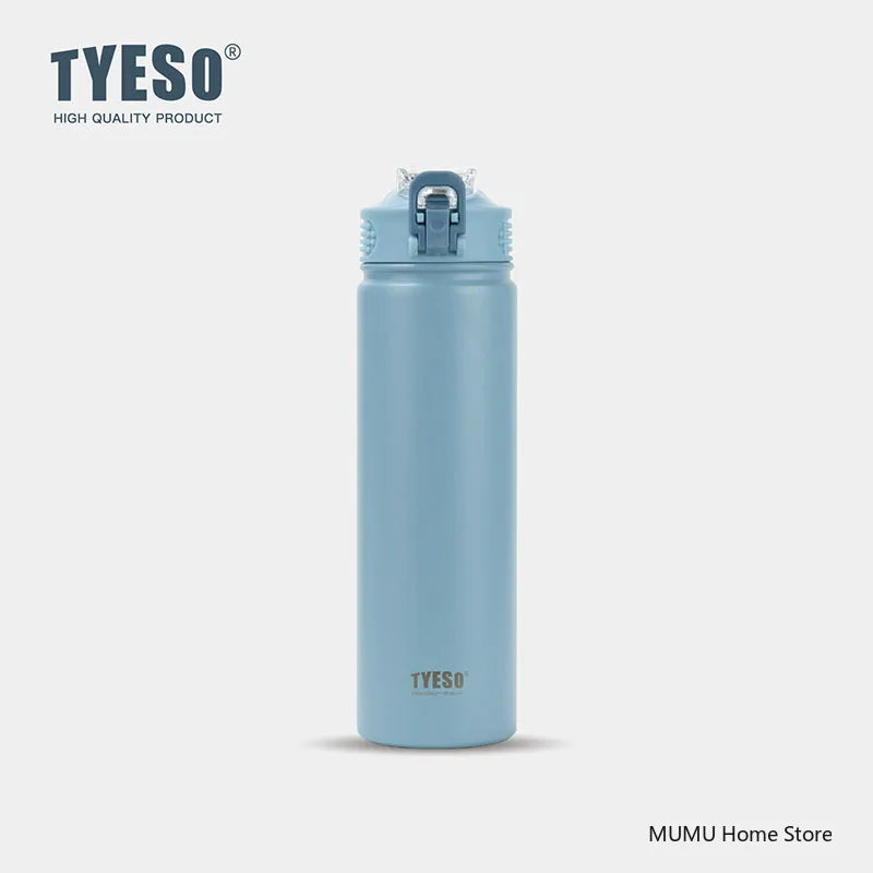 Tyeso 600/750ML Stainless Steel Thermo Bottle Car Thermal Cup Sports Water Bottles Keep Cold and Hot Vacuum Flasks Insulated Cup