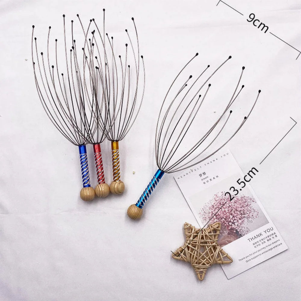 Masajeador de cabeza con forma de pulpo para rascar el cuero cabelludo, relajar y aliviar la tensión corporal. Herramientas para el cuidado de la salud.