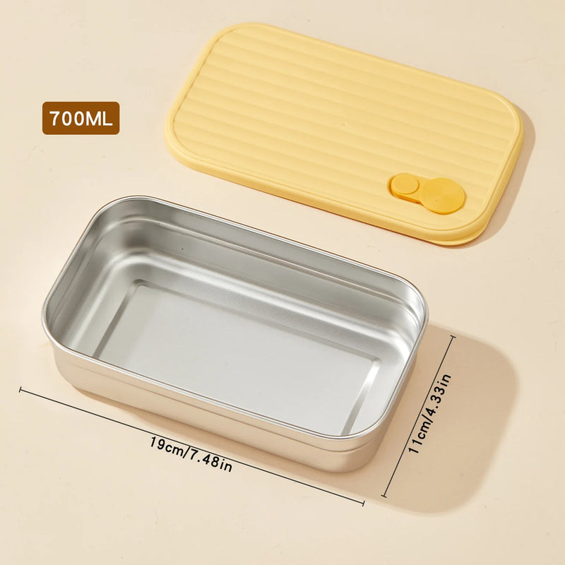 WORTHBUY 304 Stainless Steel Lunch Box With Lid Portable Fruit Salad Food Container Stackable Leak Proof Bento Box For Student