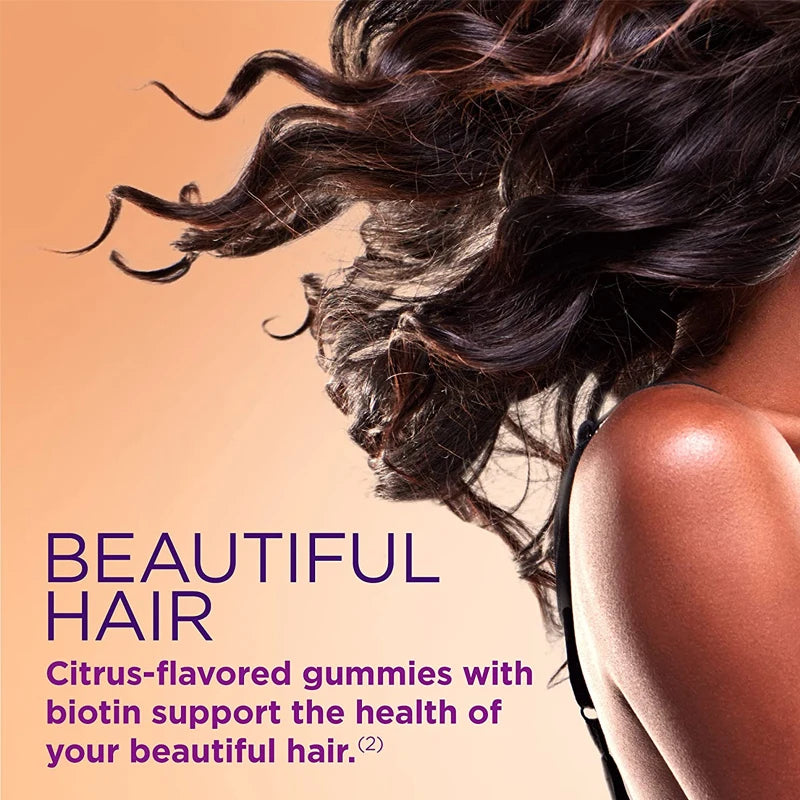 Hair, Skin & Nails Gummy Vitamins - Contains Biotin, Collagen - Promotes Hair Growth, Nourishes Skin, Strengthens NailsSupplemen
