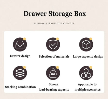 Wardrobe Storage Box High-capacity Drawer Style Stackable Container Transparent Plastic Containers for Household Use Storage