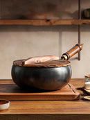 Handmade Forging NON-STICK PAN Household Stir Fry Stew Pot Flat Bottom Small Frying Pan Kitchen Gas Stove Universal Pan Cookware