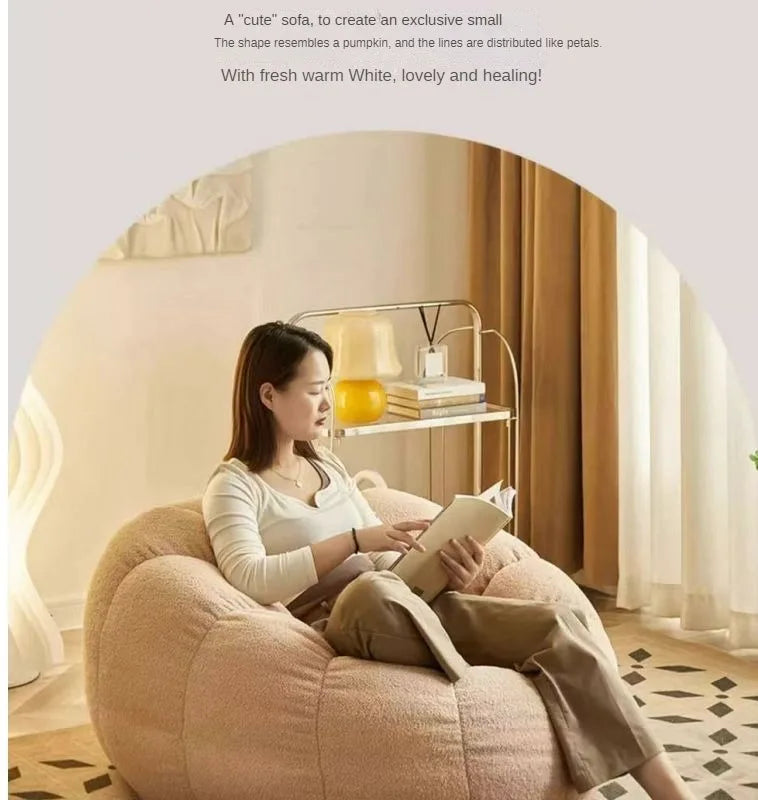 Lazy sofa, small sofa for lying down and sleeping, bedroom balcony leisure chair, cream style lazy chair, tatami chair