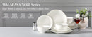 MALACASA NORI 16/32-PIECE Nordic European White Bone China Tableware Set with Bowl,Dinner&Dessert&Soup Plate Set for 4/8 person
