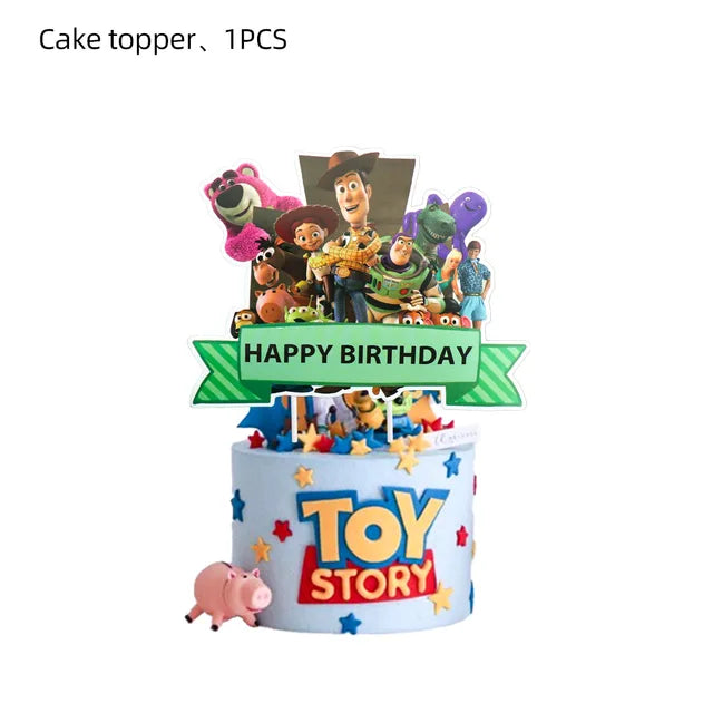 Decoración de Toy Story para niños, recuerdos de fiesta, platos, cielo azul, nubes blancas, globos, cumpleaños, baby shower, niñas, artículos de fiesta 