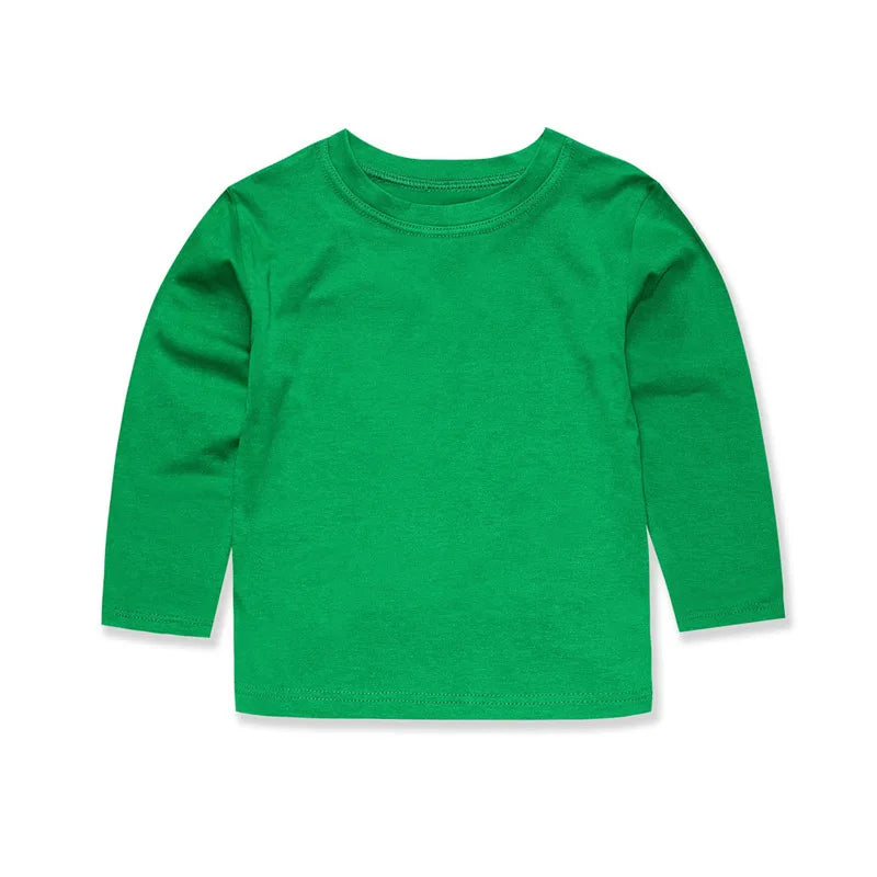 Boys Girls T Shirt Long Sleeves 1 to 2 3 4 5 6 7 8 9 10 11 12 13 14 Years 100% Cotton Toddler Boy Shirts for Teens Girl Clothes