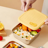 WORTHBUY 304 Stainless Steel Lunch Box With Lid Portable Fruit Salad Food Container Stackable Leak Proof Bento Box For Student