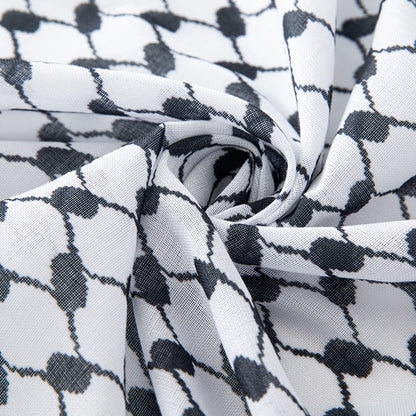 Bufanda clásica palestina con estampado cuadrado de keffiyeh en blanco y negro para hombre, pañuelo para la cabeza estilo shemagh, pañuelo islámico árabe para el cuello y la cabeza.