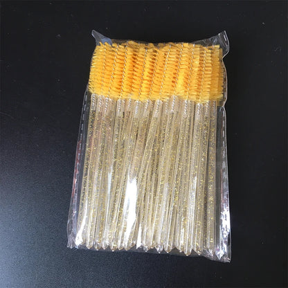 New style 50Pcs Disposable Crystal Eyelash Brush Eyelashes Lift Lifting Curler Eye Lash Extension Graft Brush Tool Accessories