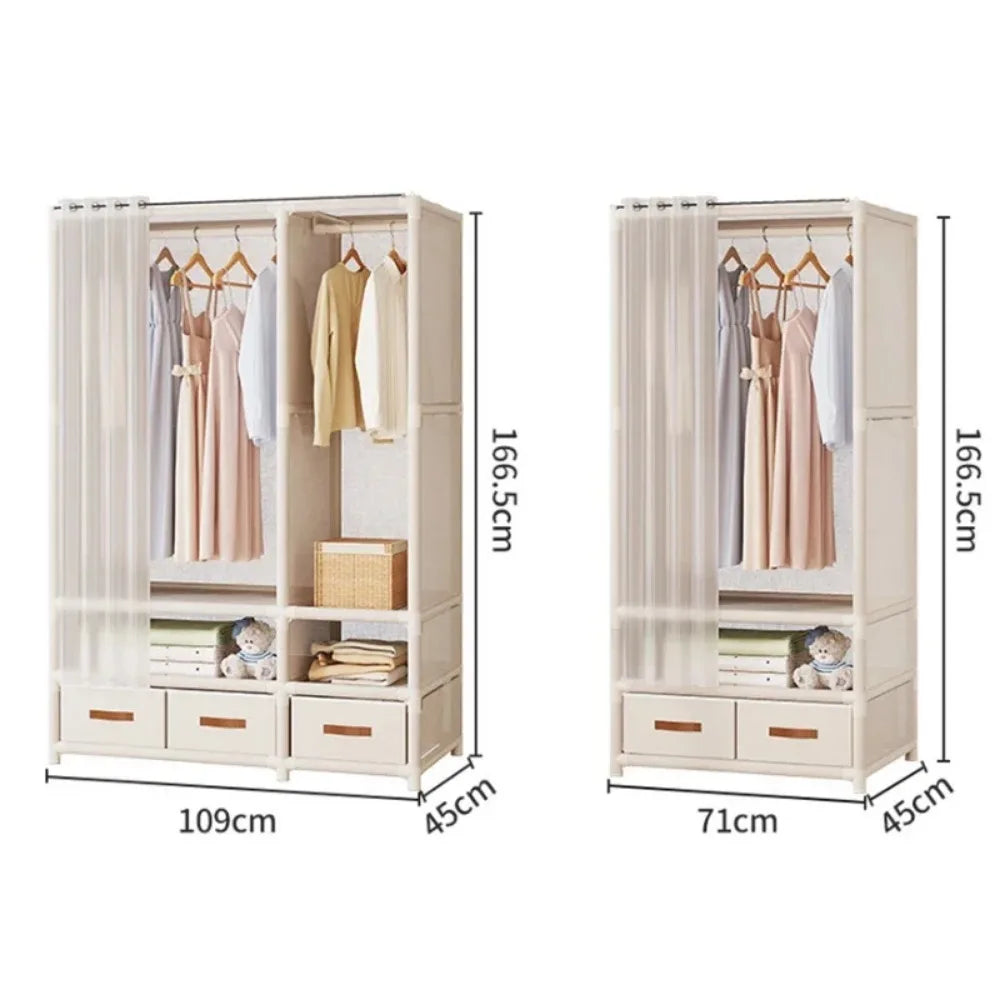 Wardrobe Household Assembly Wardrobe Bedroom Dustproof Furniture Bedroom Clothes Quilts Partitioned Storage Wardrobe Furniture