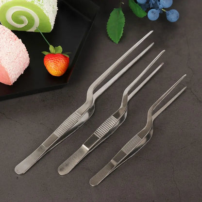 Plating Chef Food Tweezer BBQ Clip Barbecue Tongs Serving Presentation Stainless Steel Kitchen Tool