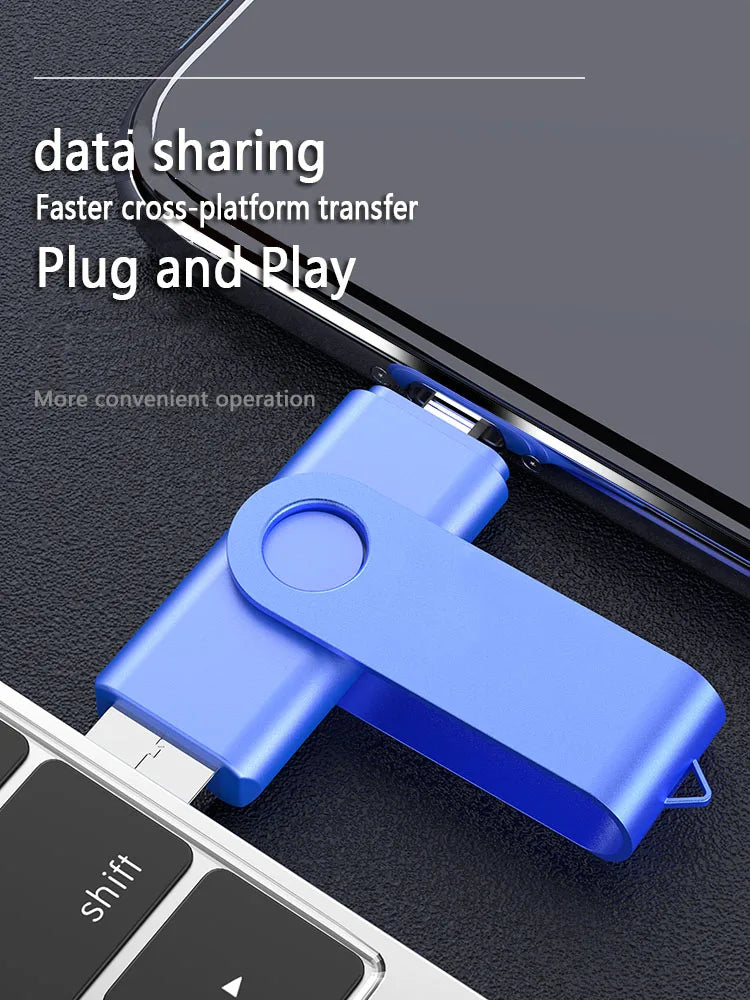 Unidad flash USB tipo C de 128 GB, 2 en 1, OTG, USB C de 64 GB y 32 GB, 16 GB, 8 GB y 4 GB, memoria USB para fotos.