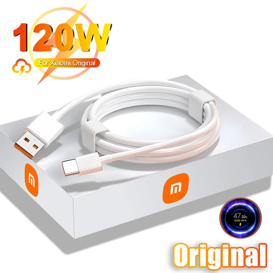 Cable USB tipo C original para Xiaomi de 120 W, 6 A, 67 W, carga rápida turbo para Mi 14, 13 Ultra, 13T, Pro, 12S, Redmi Note 13, K70, Poco X6.