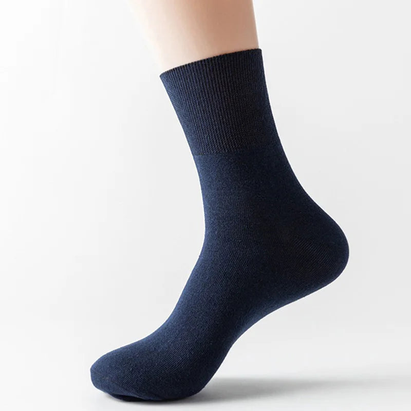 5 Pairs Plus Size EUR 45-50 Prevent Varicose Veins Socks Mens Diabetics Patients Cotton Loose Mouth Sock Man Women Comfort Meias
