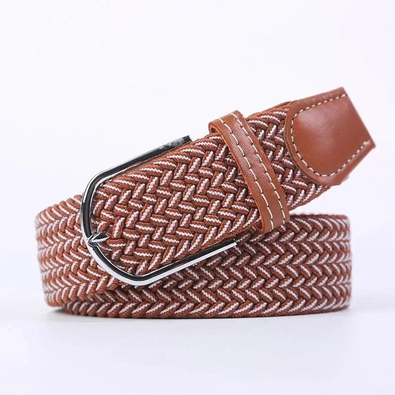 Women's Belt Fashion Casual Woven Elastic Belt Outdoor Sports Military Tactical Strap Climbing Work Belt Unisex Jeans Pants