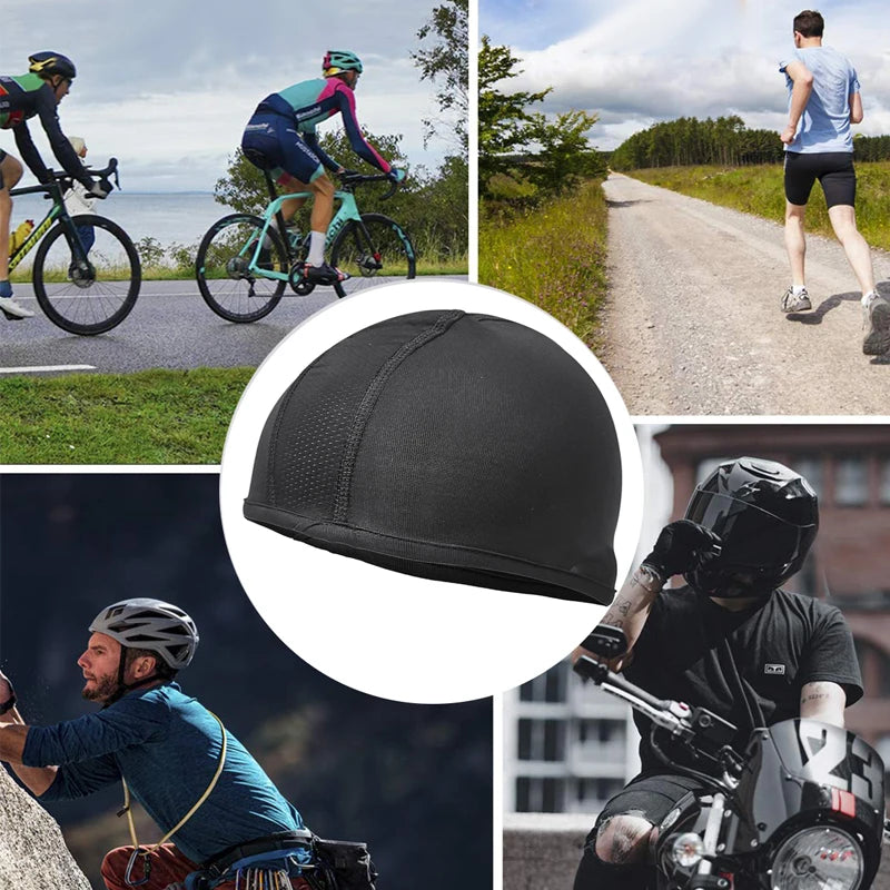 Forro de capacete de equitação de secagem rápida, forro de capacete de motocicleta, bonés de suor, chapéu esportivo masculino e feminino, chapéus de corrida, acessórios de motocicleta