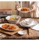 Elegant Classical Plate French Retro Ceramic Dishes Home Plate Rice Bowl Party Tableware Set White Lace Embossed Dinner Plate