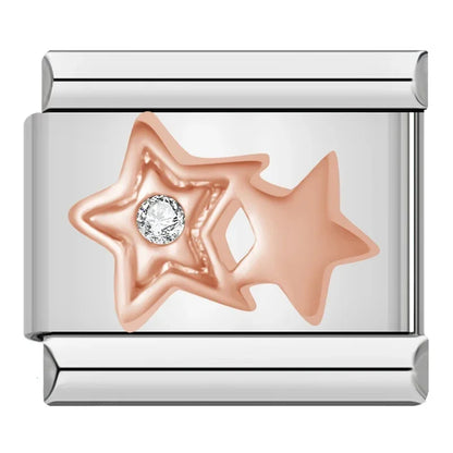 Hapiship 2024 estrela feminina universo planetário italiano encantos links contas caber 9mm pulseira de aço inoxidável diyjóias presente zh028