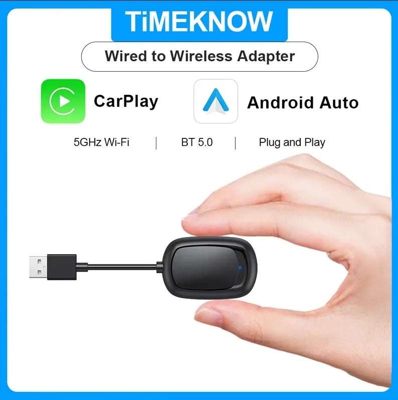 2026 New! 2-in-1 Mini Wireless Adapter Seamlessly Enable Carplay & Android Auto Plug & Play For Most Vehicle Models