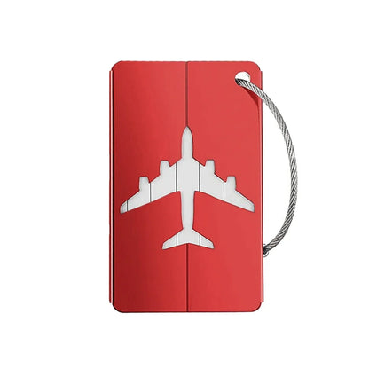 Aluminium Alloy Aircraft Luggage Tag with Name Travel Luggage Tag ID Card Anti-lost Solid Colour Travel Accessories