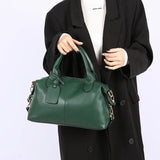 Genuine Brand Soft Leather Shoulder Bag For Women Casual Tote Bag Female Solid Color Purse Simple Design Handbag Commuting Sac