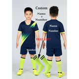 Kids Football Jersey Personalized Custom Boy Soccer Jersey Set Polyester Soccer Uniform Breathable Football Uniform For Children