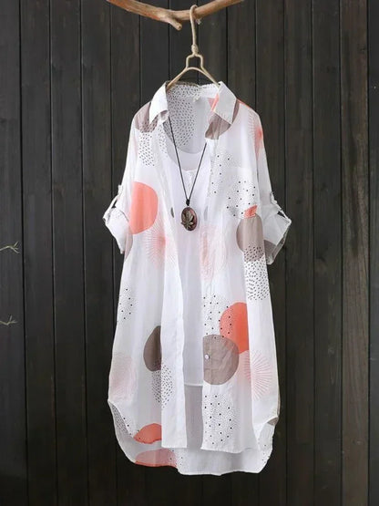 Blusa holgada informal de temperamento para mujer, blusa elegante de manga larga a la moda para mujer, camisa de protección solar para vacaciones y fines de semana.
