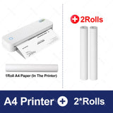 Portable A4 Thermal Printer Bluetooth Photos PDF Document Printing Machine Folded Rolls Paper For Office Work Home School Travel