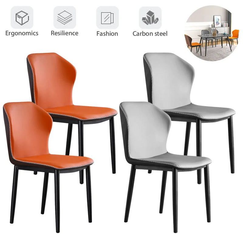 2pc dining chair Kitchen Chairs PU Padded Seat chair Cafe Chair Soft Bedroom Luxury Chairs Relaxing Home Furniture Kitchen Chair