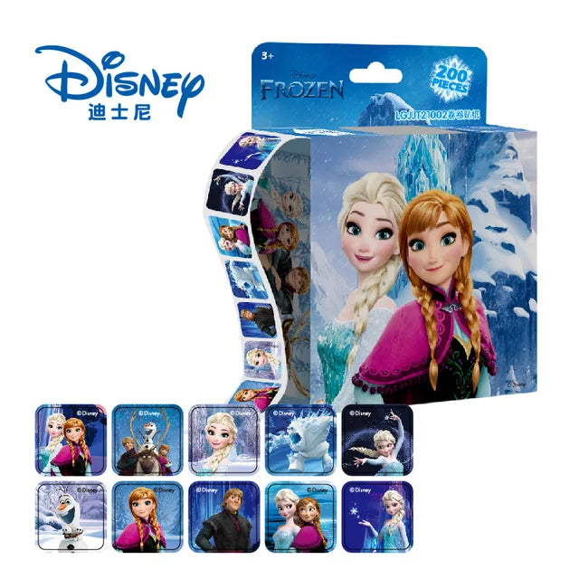 Pegatinas despegables de Disney, Princesa Frozen, Mickey Mouse, Minnie, niña, niño, regalo para profesores, 200 hojas por caja 