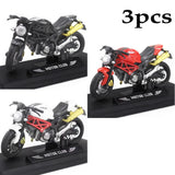 3pcs 1: 18 alloy+plastic car decoration off-road vehicle collection office model toy die-casting motorcycle simulation portable