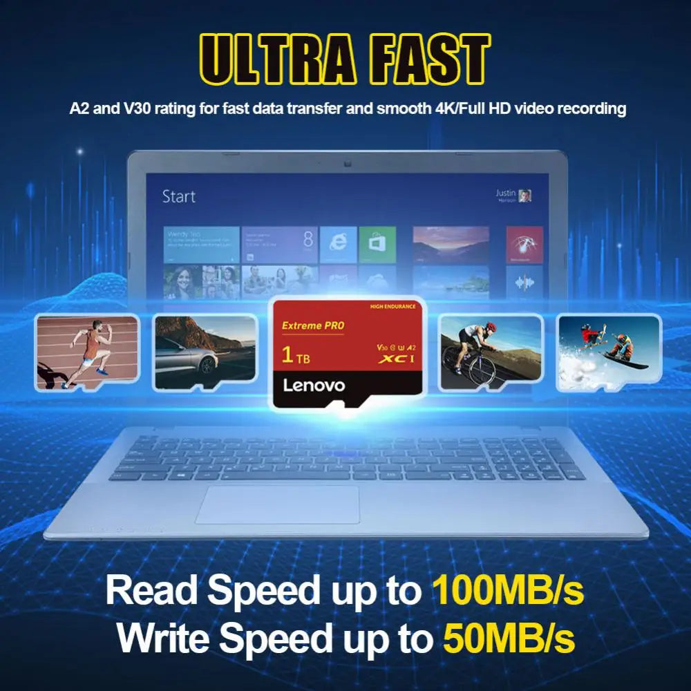 Lenovo High Speed Mini SD Memory Card 2TB 1TB Class 10 Micro TF Flash Usb Pen Drive Card 1TB 512GB 256TB 128TB For Smartphone