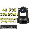 4K/1080P SDI NDI PTZ Camera 10X/20X Optical Zoom, HDMI/USB/POE | IP Live Streaming Camera for Church/Meeting/Broadcast (Youtube)