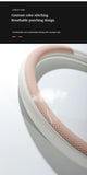 Perforated Nappa Leather Car Steering Wheel Cover Warm in Winter and Cool in Summer, Universal 15 Inch,  Anti-Slip, Odorless