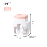 Automatic Toothpaste Dispenser Set Wall-Mounted Extruder Plastic No-Punch Lazy Man Toothbrush Holder Bathroom Accessories Gadget