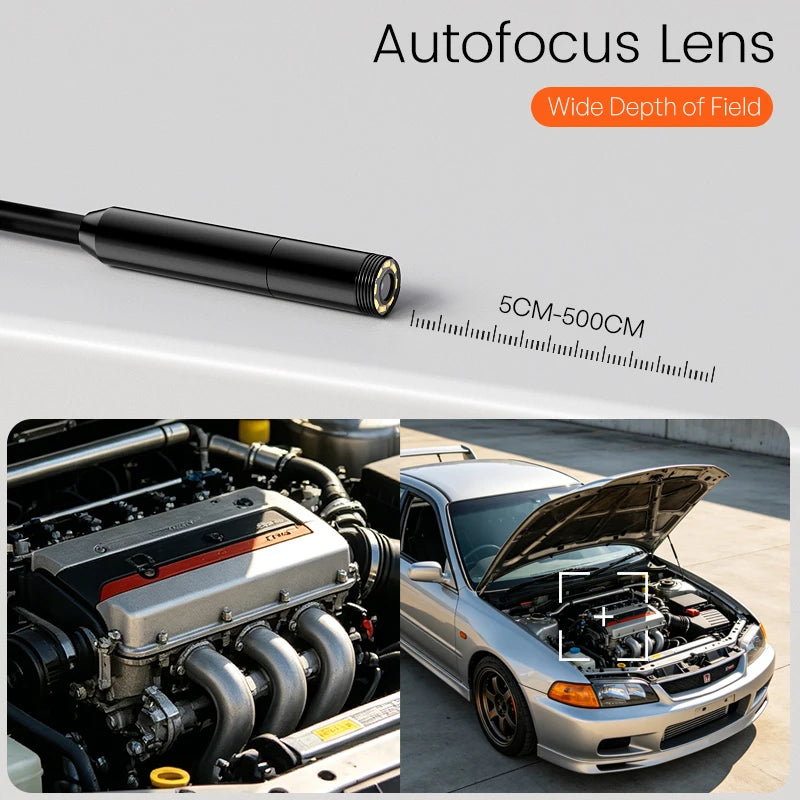 5'' IPS Screen Handheld Endoscope Car Inspection Borescope Video Camera Single Dual Triple Autofocus Lens USB Probe Waterproof