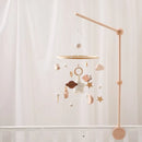 Baby Crib Mobile Rattle Toy Wooden Bed Bell Mobile Hanging Teddy Velvet Bear Doll Toy Newborn Music Box Crib Mobile Bracket Gift