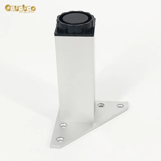 Onuobao-Aluminum Square Furniture Feet, Cabinet Feet, Can Be Adjusted, Bathroom Cabinet, Sofa, Coffee Table Feet, 4PCs 