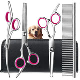 4pcs Pet Safe Scissors - Ambidextrous Stainless Steel Dog Grooming Shears with Safe, Round Head for Precision Trimming
