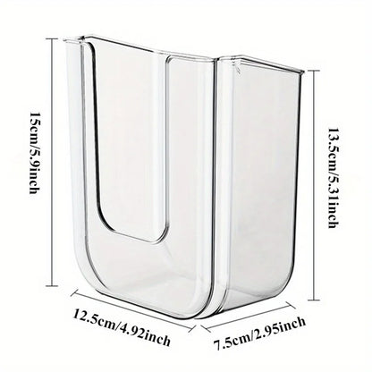 Wall-Mounted Wet Wipe Dispenser, Self-Adhesive Plastic Holder, with Large Opening, for Bathroom Tissue Storage Box Organizer