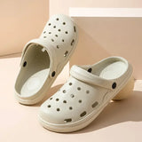 Tamancos de jardim para mulheres e homens, sandálias de praia, dedo do pé largo, sapatos Holey, chinelos de chuveiro, ao ar livre, senhoras, verão