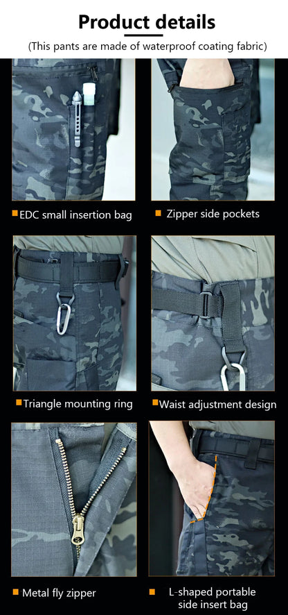 Pantalones de trabajo tácticos para hombre, pantalones cargo para exteriores, multibolsillos, impermeables, para otoño y primavera, ropa de trabajo al aire libre, pantalones de senderismo