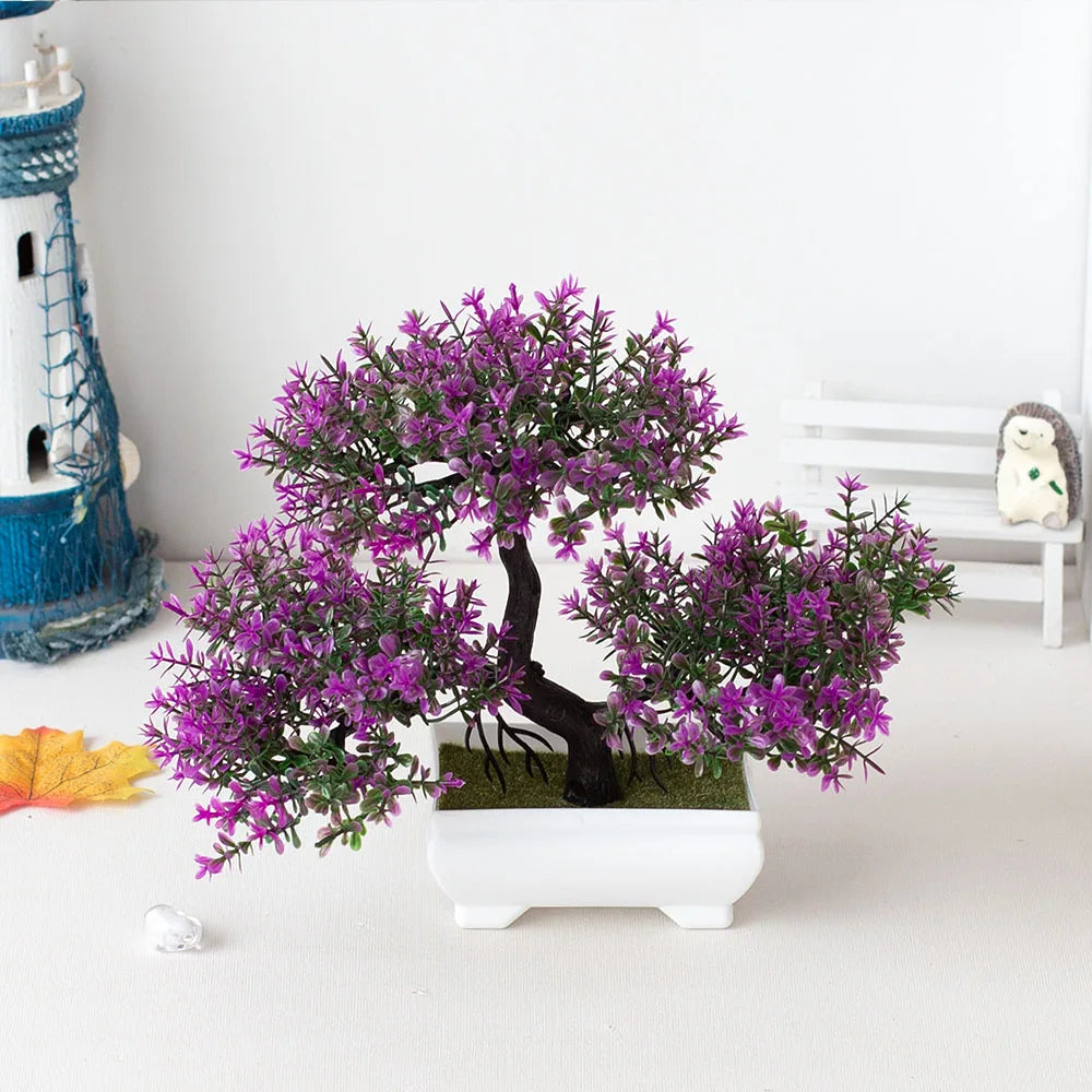 Artificial Plants Decoration Potted Bonsai Small Tree Pot Fake Plant Potted Zen Garden Ornaments Table Home Room Decoration