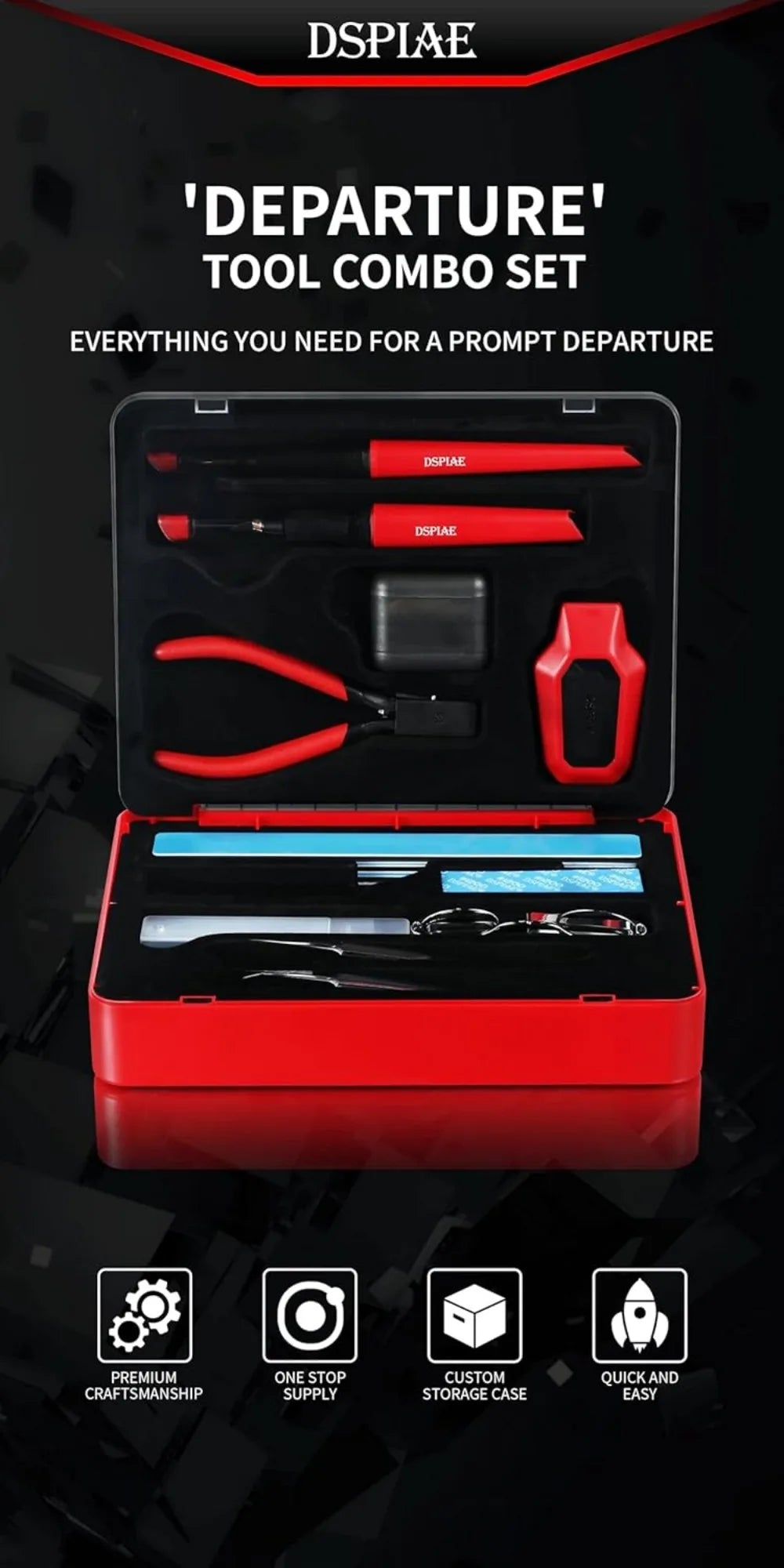 DSPIAE TC-S01 Departuretool Combo Multifunctional Model Tool SET Gundam Assembly Handmade Scissors Sandpaper Tweezers Beginner