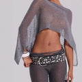 Jaded London gold knit hollowed-out one-piece top halter shawl multi-wear holiday style halter