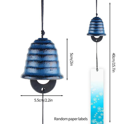 Japanese Wind Chimes Cast Iron Feng Shui Wind Bells Good Luck Hanging Pendant Indoor Outdoor Temple Home Garden Decoration