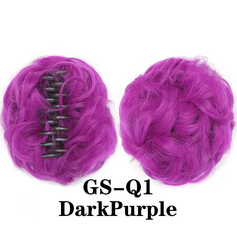 Coque despojado com piranha claw clip aplique de cabelo cacheado