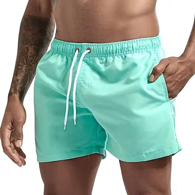 Bañador corto para hombre, de secado rápido, transpirable, con cordón y bolsillos para surfear en la playa en verano.