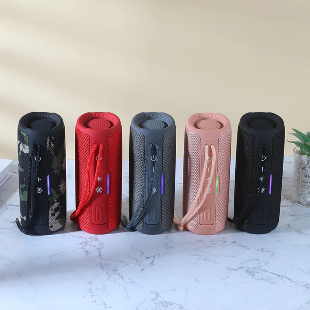 Altavoz portátil Bluetooth TG365, subwoofer inalámbrico LED de doble bajo, resistente al agua, columna para exteriores, radio FM, AUX, BT, TF, reproductor de música