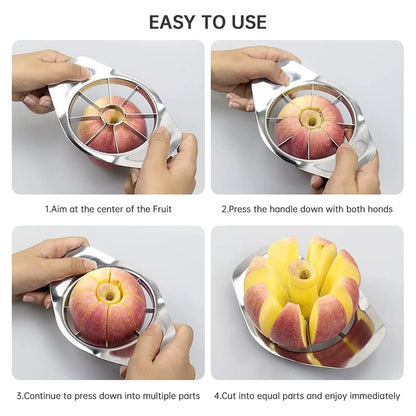 Cortador De Frutas De Aço Inoxidável, Apple Corer, Apple Slicer, Descascador, Cortador, 3 em 1